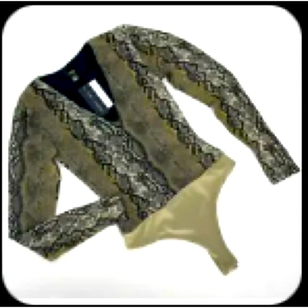 AFRM snake print bodysuit olive green